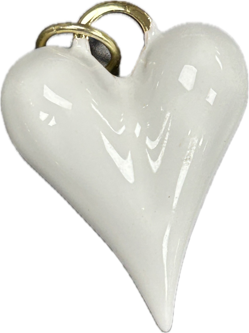 White Heart Charm