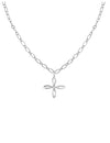 Natalie Wood Design She's Classic Cross Drop Necklace in Silver