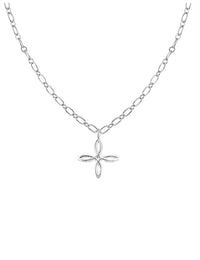 Natalie Wood Design She's Classic Cross Drop Necklace in Silver