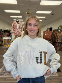 WWJD Embroidered Mock Neck sweatshirt