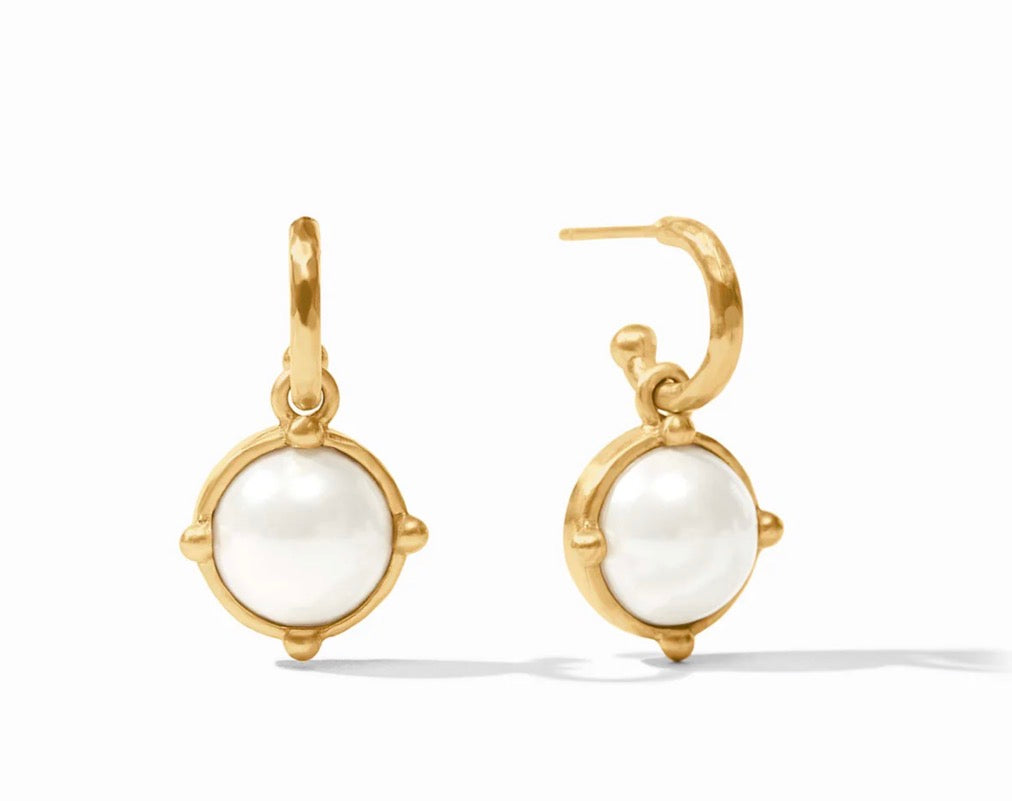 Julie Vos - Honeybee Hoop & Charm Earring - Gold - Pearl