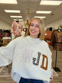 WWJD Embroidered Mock Neck sweatshirt