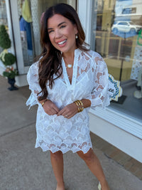The Cameron Dress - White Lace Mini Dress - BuddyLove