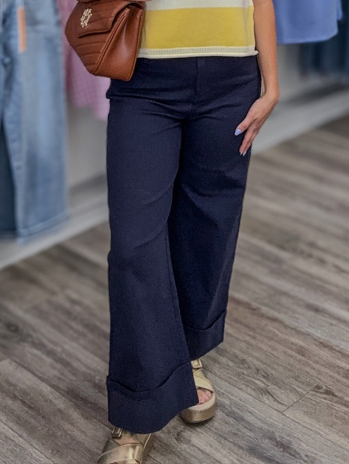 The Lexi pants - Navy cuffed pants - Entro