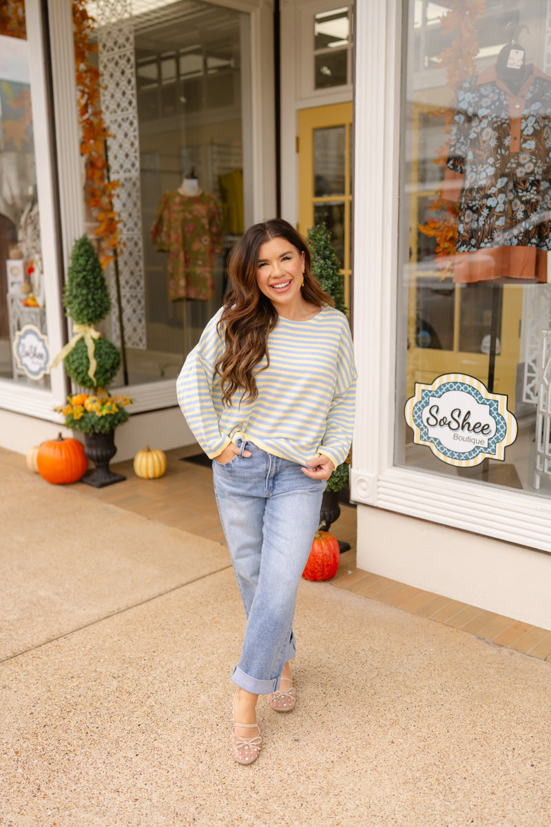 Cathy Sweater - Butter/Cornflowe