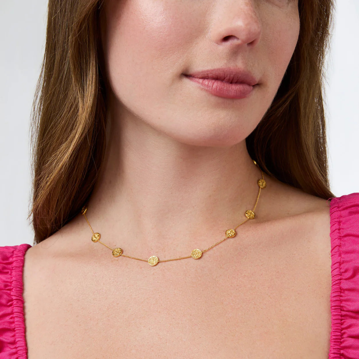 Valencia Delicate Station Necklace-Gold