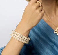 Julie Vos - Colette Bangle - Gold & Acrylic - Alabaster - Medium