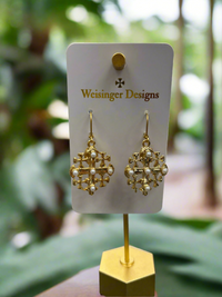 Weisinger Designs - cross earring with pearl accents