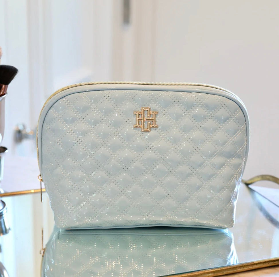 Caroline Hill - Capri Large Pouch - Light Blue Patent