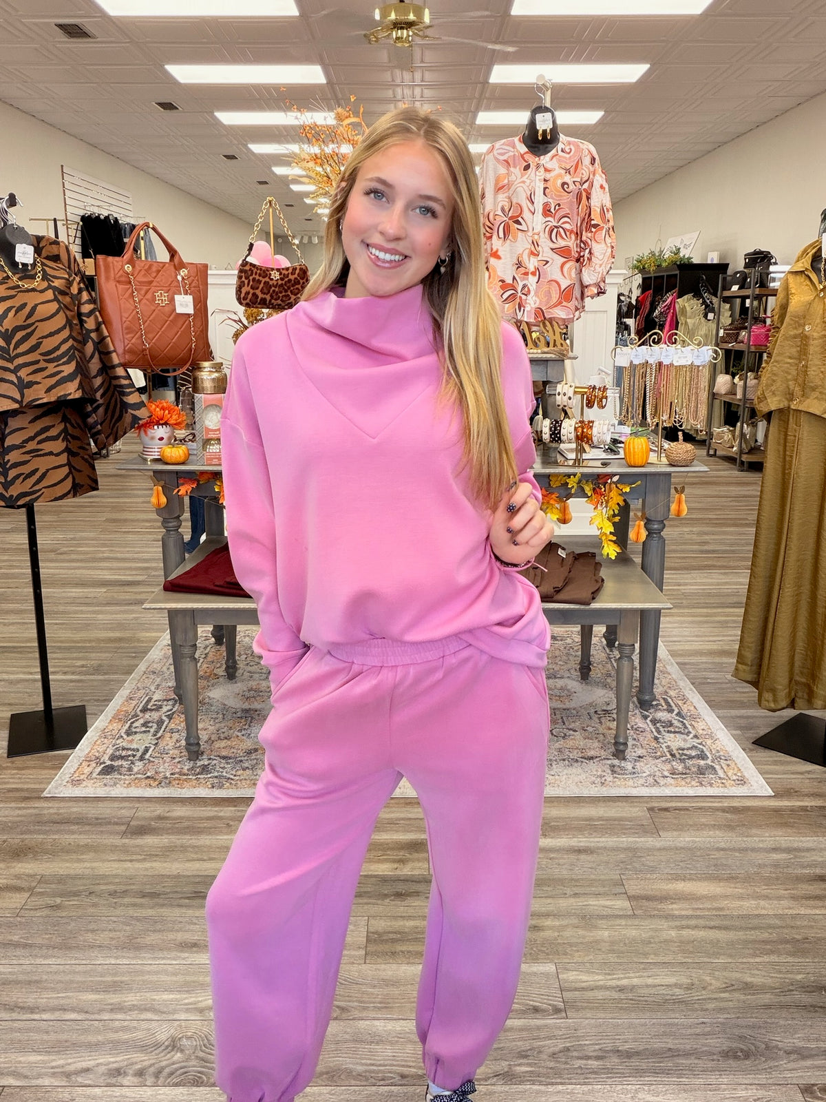 Blush Cloud Luxe Set - High NeckLine Soft Jogger Style Pant