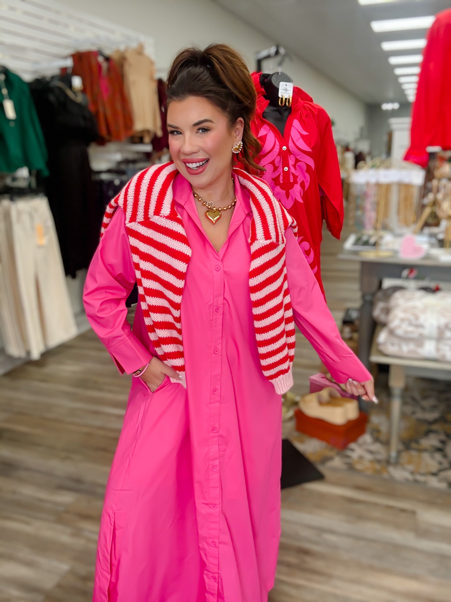 The Harper Dress - Pink Sihouette lightweight Loose - Entro