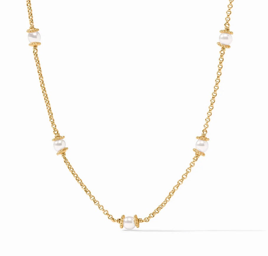 Julie Vos - Hydra Delicate Station Necklace - Gold - Pearl