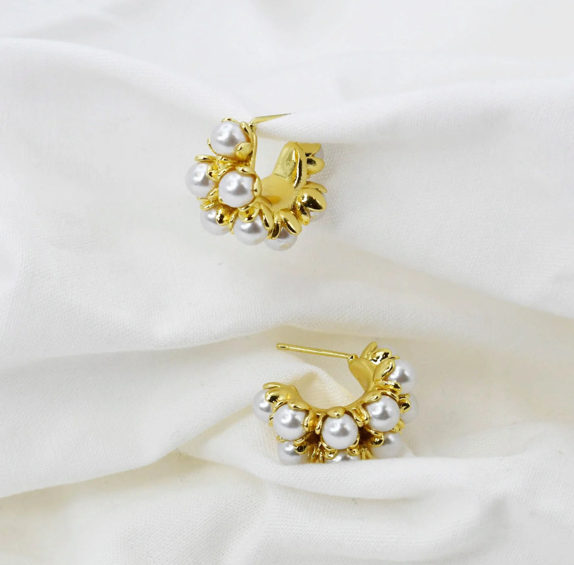 Pearls and Gold Hoop