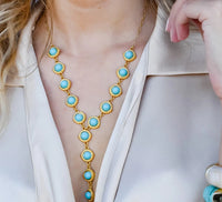 Turquoise Cascade Gold Necklace