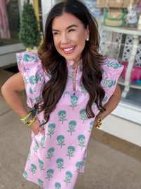The Leslie Dress - Floral Print Ruffle Mini Dress - TCEC