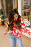 Cathy Sweater - Red/Ivory
