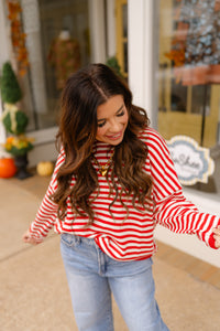 Cathy Sweater - Red/Ivory