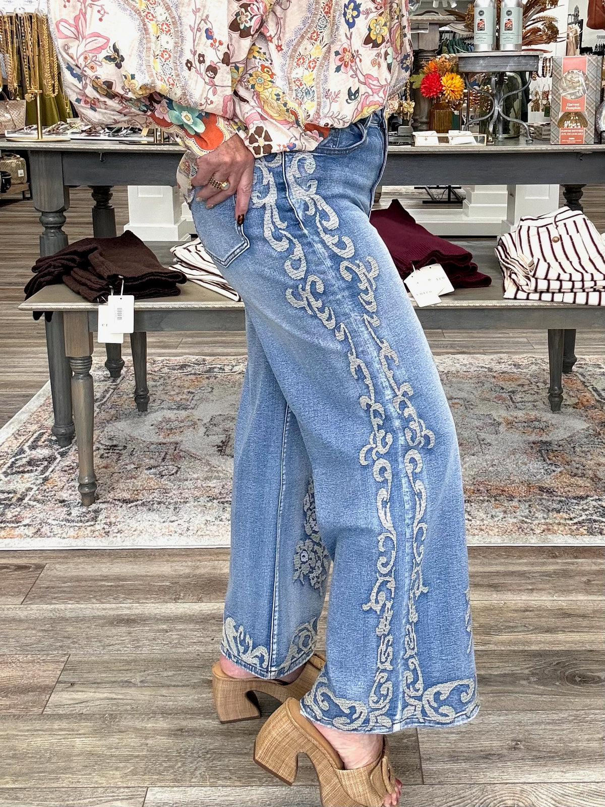 Vintage Rose Denim Jeans
