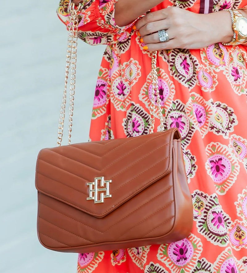 Mia Crossbody Bag Saddle - Caroline Hill