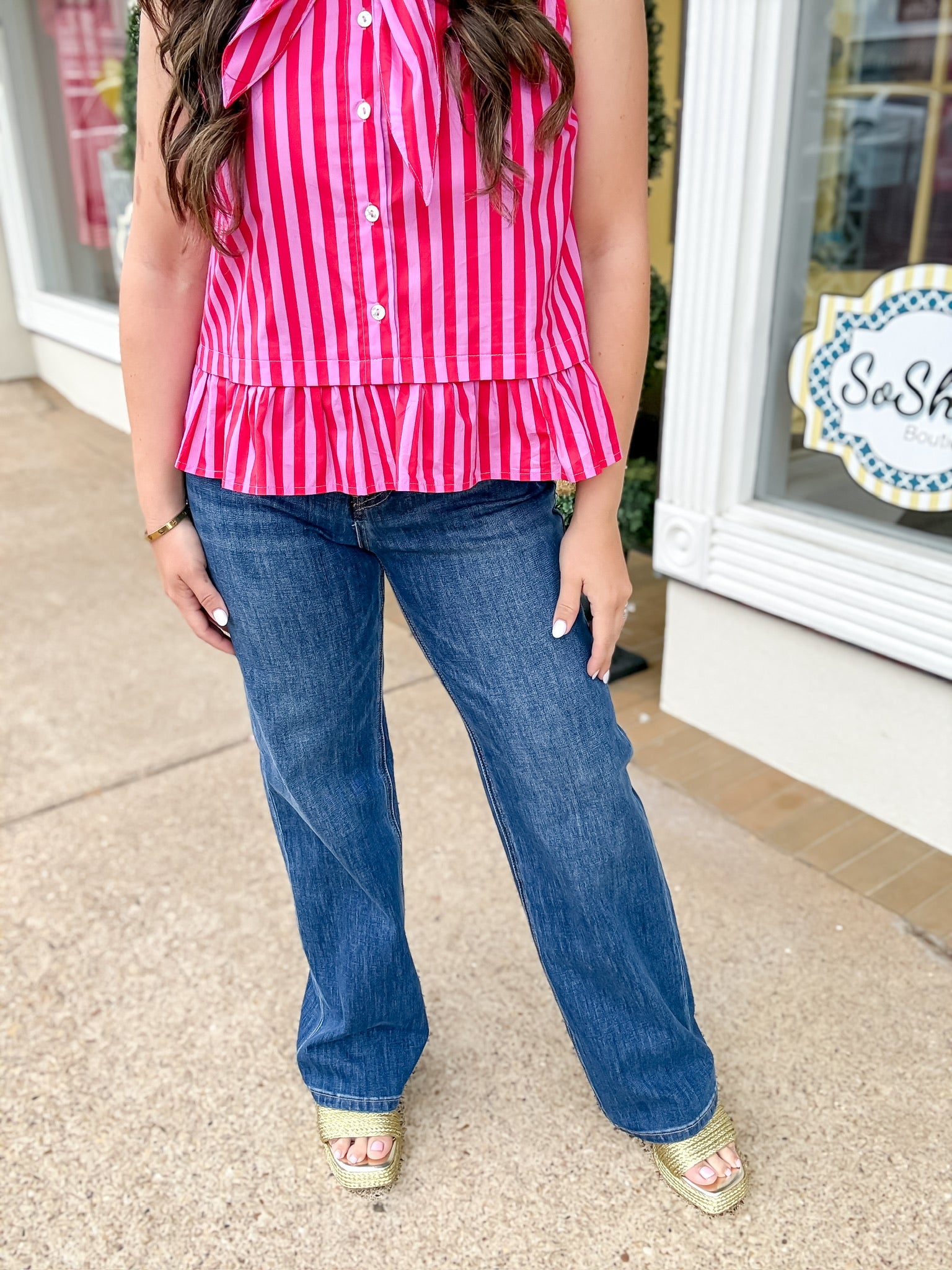 Risen Jeans - TC 4 way str. High rise straight leg jeans - Risen