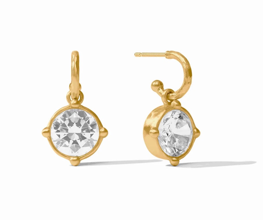 Julie Vos - Honeybee Hoop & Charm Earring - Gold - Cubic Zirconia - OS