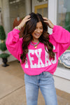 The Tess Texas sweatshirt - hot pink