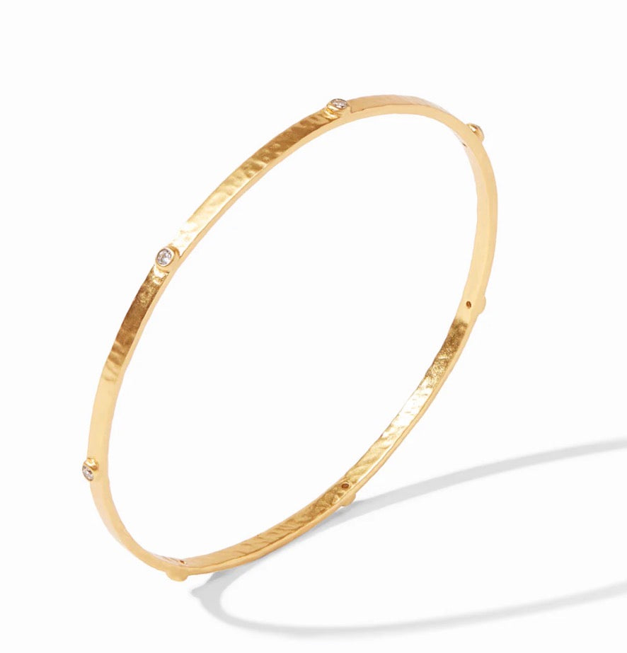 Julie Vos - Crescent Stone Bangle - Gold - Cubic Zirconia - Medium