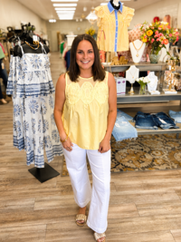 The Georgia Top - sleeveless yellow mesh top - fate