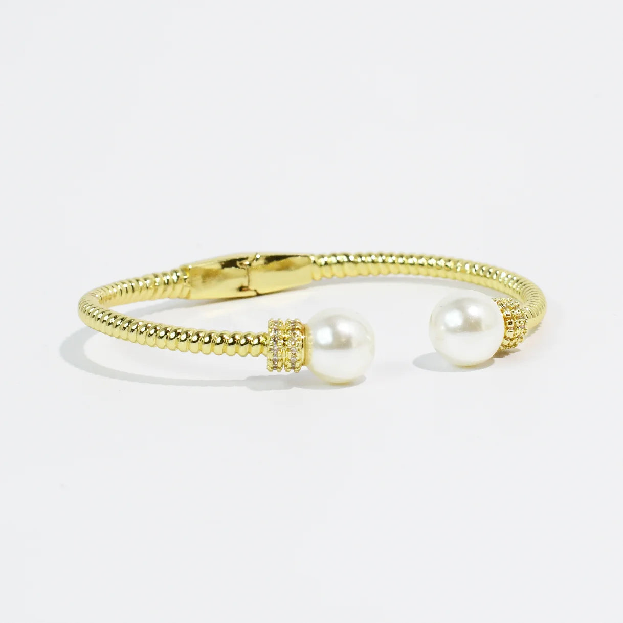 Pearl Serenity Gold Bangle - treasure jewels