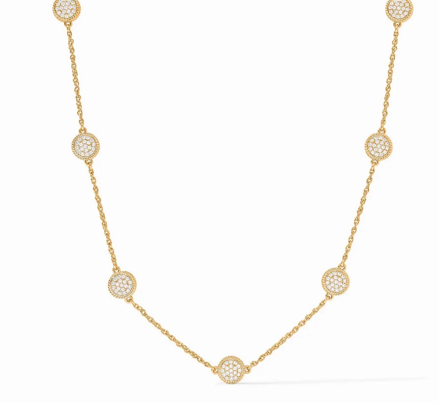 Julie Vos - Windsor Delicate Station Necklace - Gold - Pave