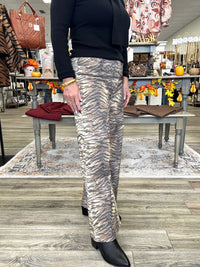 The Wild Side Denim Jeans - Wide  Leg Animal Print Jeans