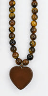 Janel Tiger Eye Gemstone Necklace - Brown