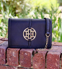 Cecilia Circle Logo Handbag Black - Caroline Hill