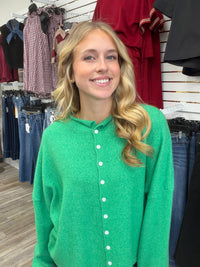 The Miranda Cardigan - Green Long Sleeve Button Down Soft - Ee:some