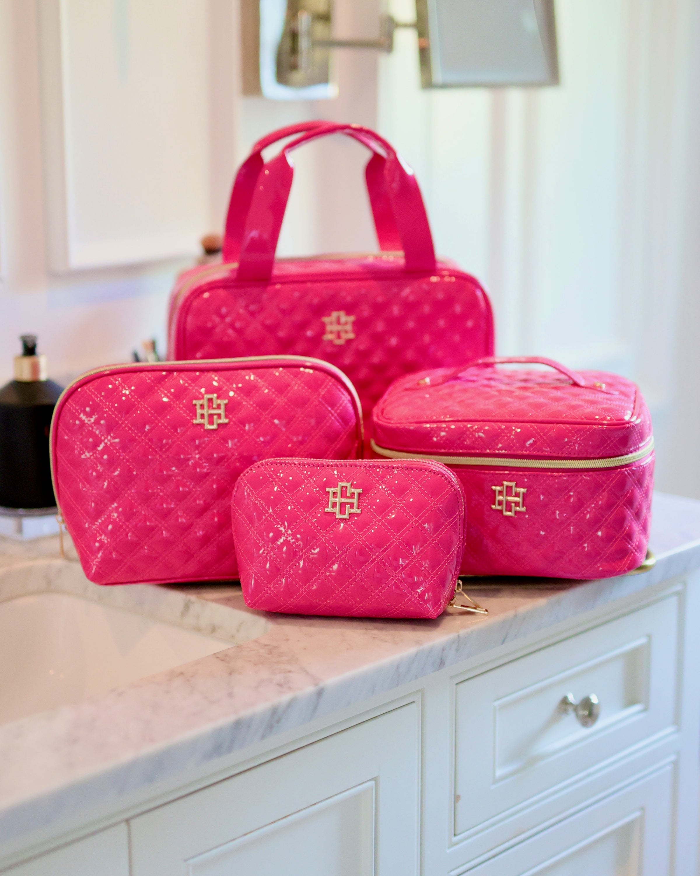 Carline Hill - Hampton Train Case - Hot Pink