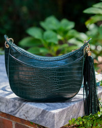 Mallory Crossbody with Tassel Hunter Green EC