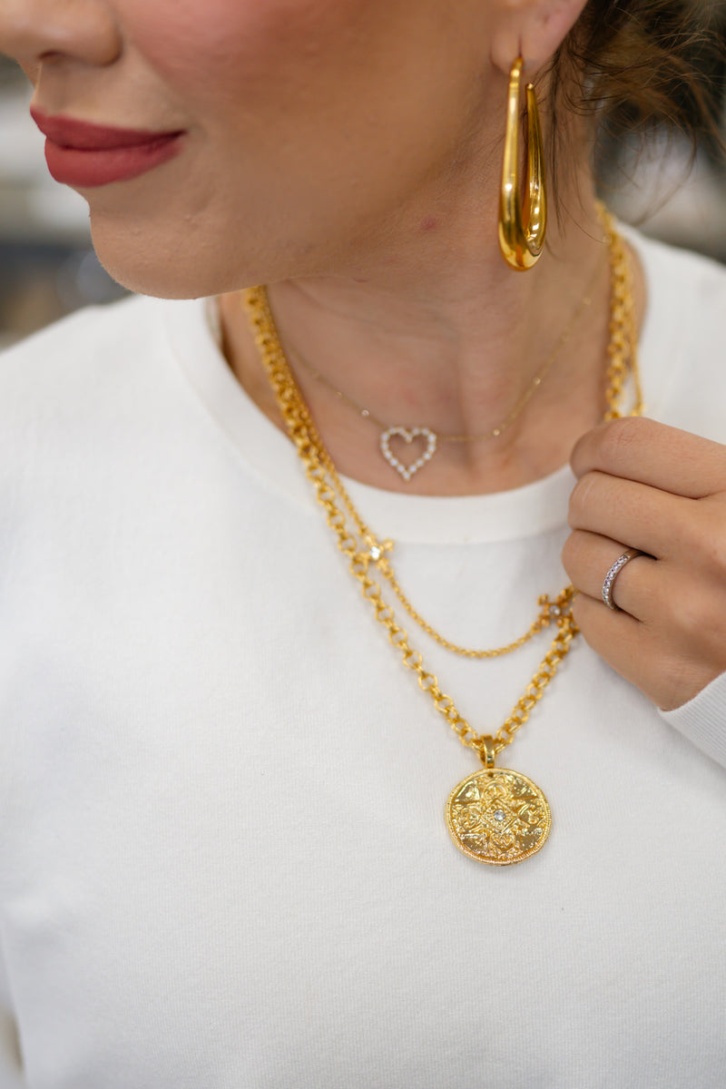 Weisinger Design 21” length chain coin cross