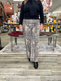 The Wild Side Denim Jeans - Wide  Leg Animal Print Jeans