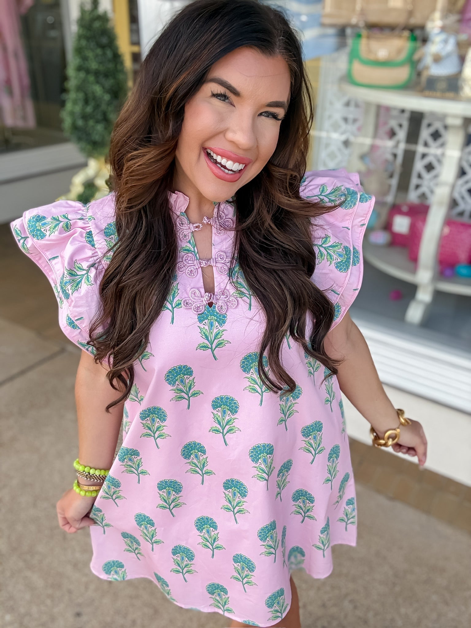 The Leslie Dress - Floral Print Ruffle Mini Dress - TCEC