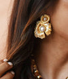 Golden Pearl Bloom Earrings