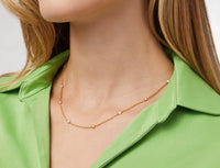 Julie Vos - Celeste Delicate Station Necklace - Gold - Cubic Zirconia