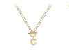 Natalie Wood Design Toggle Initial Necklaces in C Gold