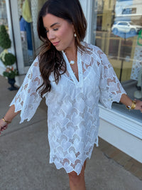 The Cameron Dress - White Lace Mini Dress - BuddyLove