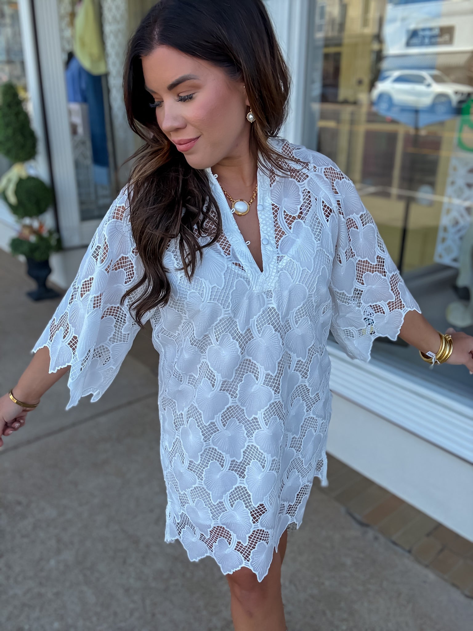 The Cameron Dress - White Lace Mini Dress - BuddyLove