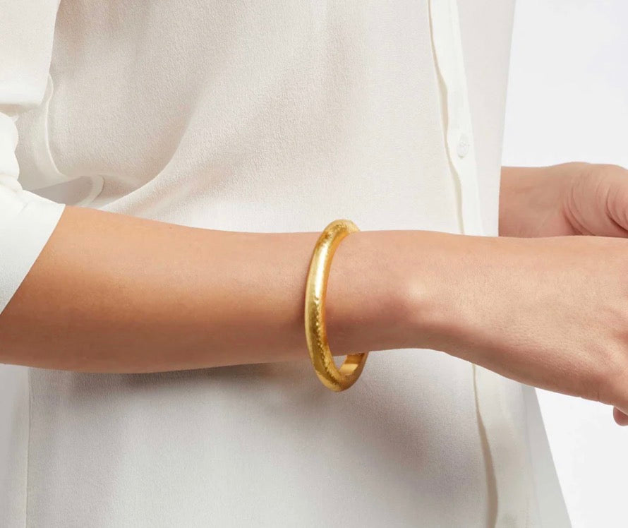 Julie Vos - Catalina Hinge Bangle - Gold - Iridescent Clear - One size