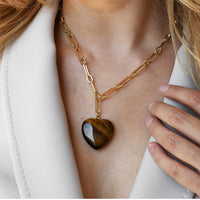 Tiger Eye Heart Necklace