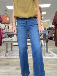 Risen High Rise Ankle Straight With Front Welt Pocket Jeans