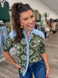 The Flora Top - Olive