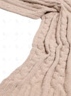 Braided Cable Knit Luxury Soft Throw Blanket - Beige