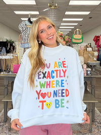 Right Where You Belong Inspirational Cropped Graphic Sweatshirt – Reversible-Life is Good